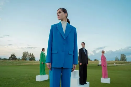 4 Woman Standing Each Stairs